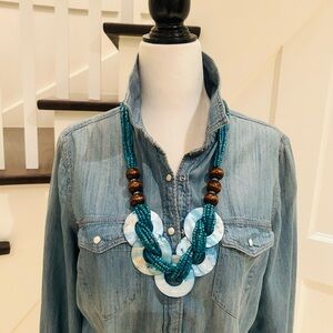 Beachy Blue Beaded Necklace